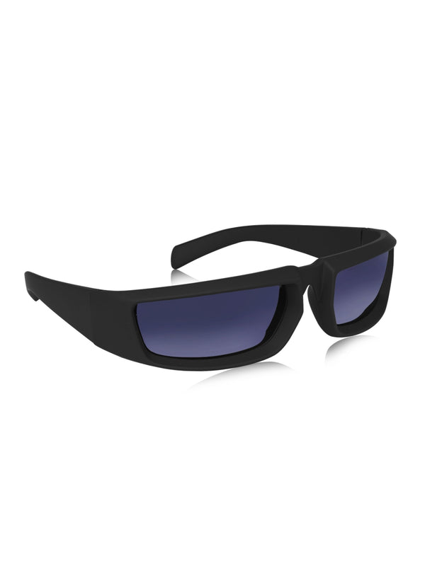 Celebrity Full Rim Black Plastic Frame With Grey UV Protected Lens Sports Sunglasses for Men & Women_5913-BK1