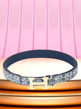 Sandy D Carter Women Blue Synthetic Leather Waist Belt for Jeans & Formal Paint SDC-22-542-PTBL