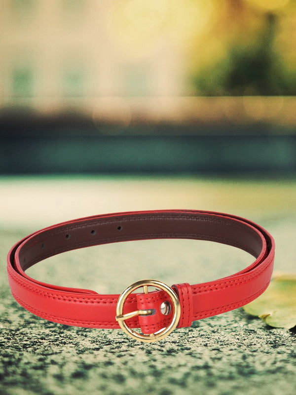 Sandy D Carter Women Red Synthetic Leather Waist Belt for Jeans & Formal Paint SDC-22-528-RD