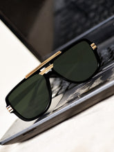 Celebrity Black Polycarbonate Frame With Black UV Protected Lens Browline Sunglasses for Unisex_LH132-BK