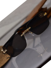 Celebrity Black Plastic and Metal Frame With Black UV Protected Lens Browline Sunglasses for Unisex_2371-BK