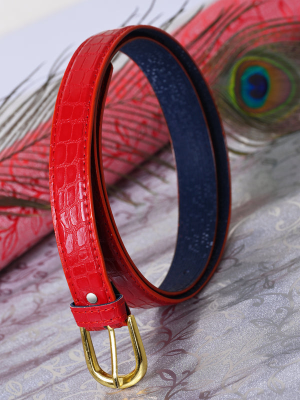 Sandy D Carter Women Red Artificial Leather Waist Belt for Jeans & Formal Paint SDC-030-RD