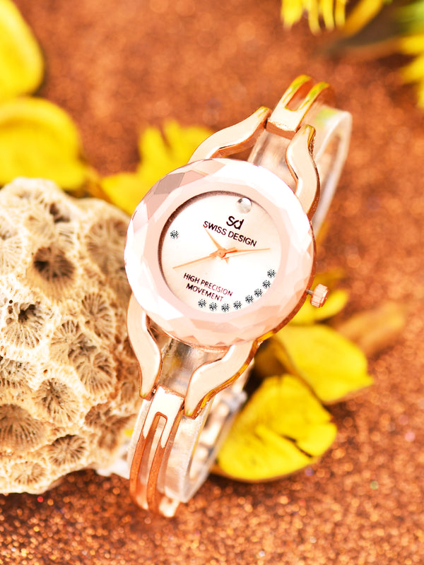Fluid Rose Gold Stylish Analog Metal Watch For Women SDWatch24-024-RG01
