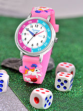 Fantasy World Pink 3D Print Rubber Strap Time Teacher Analog Watch Boys & Girls FW-25-SL-01