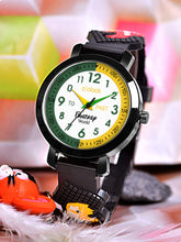 Fantasy World Black 3D Print Rubber Strap Time Teacher Analog Watch Boys & Girls FW-25-BK-09