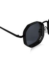 Celebrity Black Metal Frame With Black UV Protected Lens Browline Sunglasses for Unisex_2660-BK