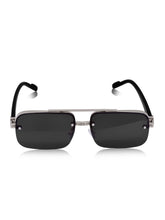Celebrity Black Plastic and Metal Frame With Black UV Protected Lens Browline Sunglasses for Unisex_2317-BK2