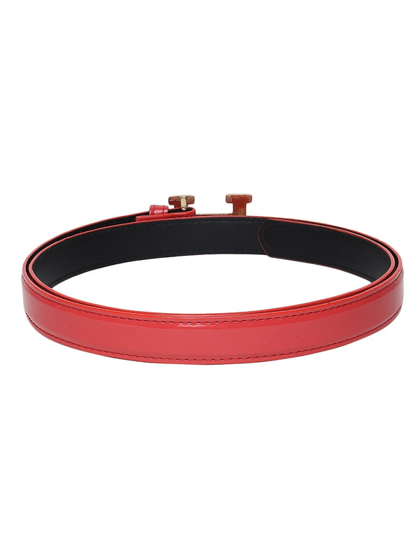 Sandy D Carter Women Red Synthetic Leather Waist Belt for Jeans & Formal Paint SDC-22-535-RD
