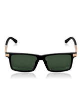 Celebrity Black Polycarbonate Frame With Black UV Protected Lens Browline Sunglasses for Unisex_LH010-BK