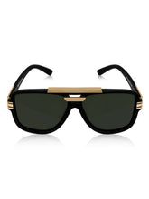 Celebrity Black Polycarbonate Frame With Black UV Protected Lens Browline Sunglasses for Unisex_LH132-BK