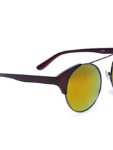 Celebrity Full Rim Brown Plastic Frame With Yellow UV Protected Lens Round Sunglasses for Men & Women_1955208