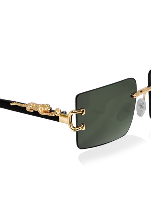 Celebrity Black Polycarbonate Frame With Black UV Protected Lens Browline Sunglasses for Unisex_23113-BK