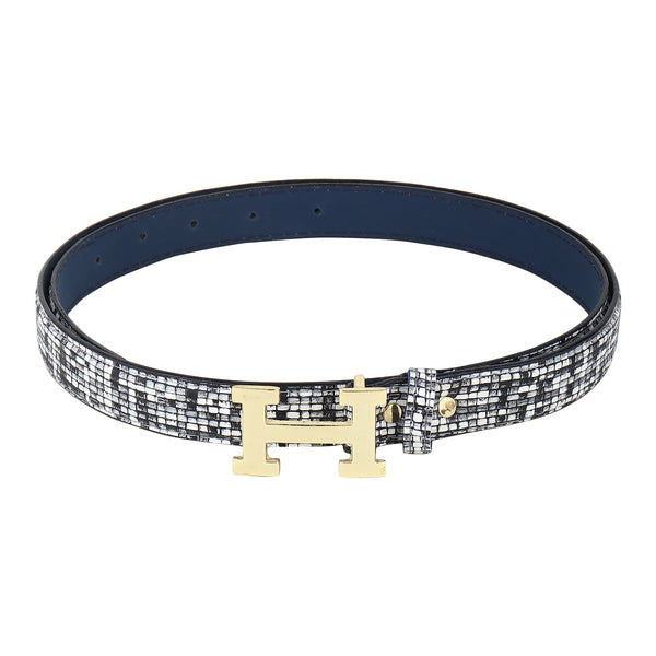 Sandy D Carter Women Black Synthetic Leather Waist Belt for Jeans & Formal Paint SDC-22-542-PTBK