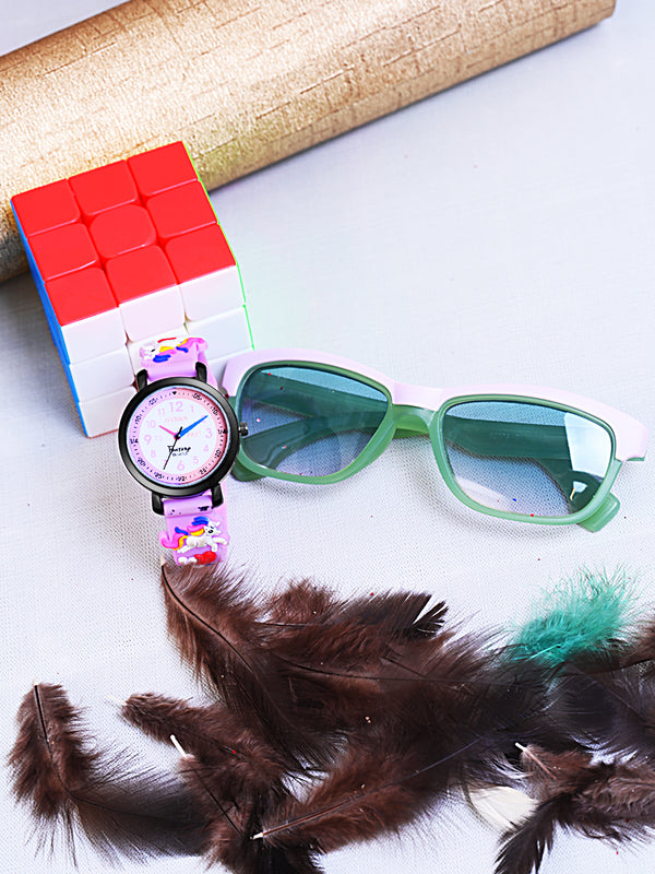 Fantasy World Stylish Watch & Sunglass Combo for Kids – Ideal Gift for Boys & Girls FW-WatchGiftSet-16