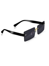Celebrity Black Polycarbonate Frame With Black UV Protected Lens Browline Sunglasses for Unisex_310-BK