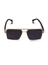 Celebrity Black Plastic and Metal Frame With Black UV Protected Lens Browline Sunglasses for Unisex_2331-BK