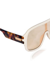 Celebrity White Polycarbonate Frame With Brown UV Protected Lens Oversized Sunglasses for Unisex_LH027-WH