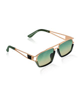 Celebrity Green Metal Frame With Green UV Protected Lens Browline Sunglasses for Unisex_LH039-GR