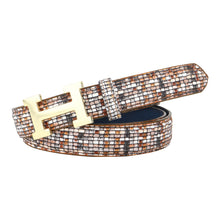 Sandy D Carter Women Brown Synthetic Leather Waist Belt for Jeans & Formal Paint SDC-22-542-PTBR