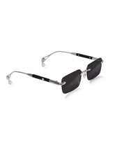 Celebrity Black Plastic and Metal Frame With Black UV Protected Lens Browline Sunglasses for Unisex_2500-BK
