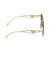 Celebrity Black Metal Frame With Black UV Protected Lens Browline Sunglasses for Unisex_2351-BK