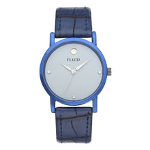 Fluid  White Round Leather Strap Analog Watches for Women FLWatch24-788L-WH01