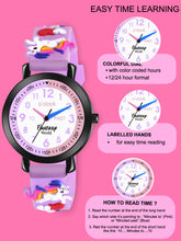 Fantasy World Purple 3D Print Rubber Strap Time Teacher Analog Watch Boys & Girls FW-25-BK-12