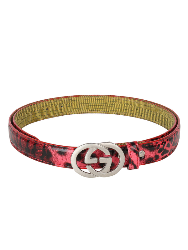 Sandy D Carter Women Red Synthetic Leather Waist Belt for Jeans & Formal Paint SDC-22-527-RD2