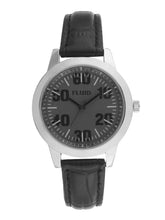 Fluid  Grey Round Leather Strap Analog Watches for Women FLWatch23-745L-GRY01