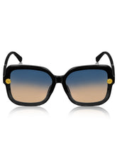 Celebrity Black Polycarbonate Frame With Grey UV Protected Lens Oversized Sunglasses for Women_6948-BK