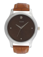 FLUID Tan Leather Strap Watches For Men FLWatch24-737G-TN01