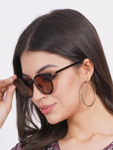Celebrity Full Rim Brown Plastic Frame With Brown UV Protected Lens Round Sunglasses for Men & Women_05-BR