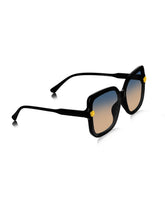 Celebrity Black Polycarbonate Frame With Grey UV Protected Lens Oversized Sunglasses for Women_6948-BK