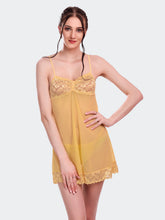 Fleurt Yellow Power Net Honey Moon Dress Dress for Women HOBF-BD-1024-YL