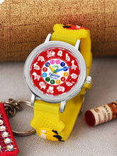 Fantasy World Yellow 3D Print Rubber Strap Time Teacher Analog Watch Boys & Girls FW-25-SL-09