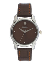 Fluid  Brown Round Leather Strap Analog Watches for Women FLWatch24-736L-BR01