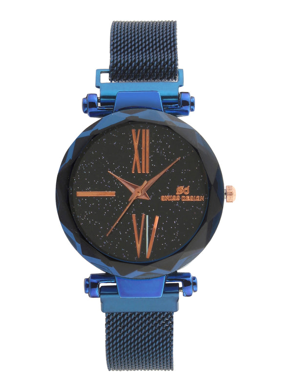 Fluid Blue Stylish Analog Magntic Strap Watch For Women SDWatch24-CH-912-BL