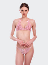 Fleurt Pink Lycra Net Bikni Set I Lingerie Set - One Size (Free Size) For Women Fleurt-Set-206-PK