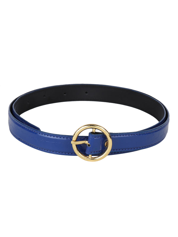Sandy D Carter Women Blue Synthetic Leather Waist Belt for Jeans & Formal Paint SDC-22-529-BL
