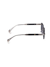 Celebrity Black Plastic and Metal Frame With Black UV Protected Lens Browline Sunglasses for Unisex_2500-BK
