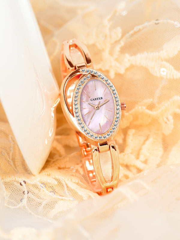 Sandy D Carter Metal Rose Gold Analogue Asymmetric Watches for Women_Sandy D Carter-134-RG