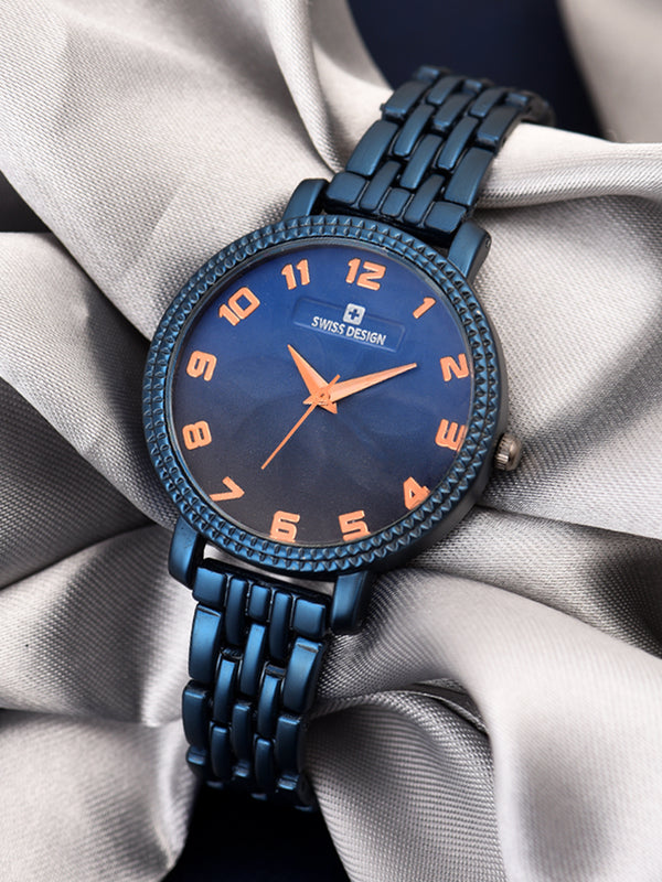 Fluid Blue Stylish Analog Metal Strap Watch For Women SDWatch24-015-BL