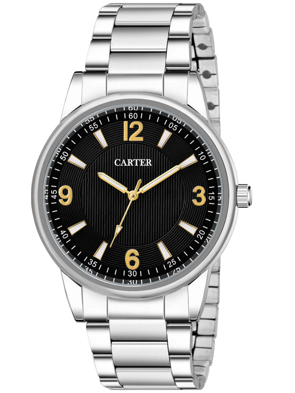 Sandy D Carter Metal Black Analogue Round Watches for Men_Sandy D Carter-191-BK