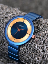 Fluid  Blue Round Metal Strap Analog Watches for Women FLWatch23-014-BL01