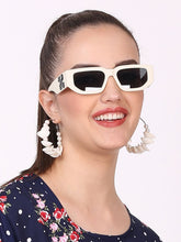 Celebrity Full Rim White Plastic Frame With Black UV Protected Lens Wayfarer Sunglasses for Men & Women_8217-2