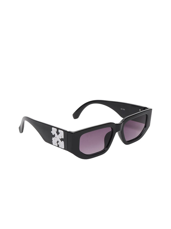 Celebrity Full Rim Black Plastic Frame With Blue UV Protected Lens Wayfarer Sunglasses for Men & Women_8217-1