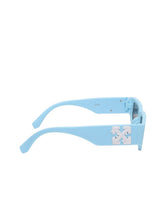 Celebrity Full Rim Blue Plastic Frame With Black UV Protected Lens Wayfarer Sunglasses for Men & Women_8217-4