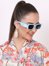 Celebrity Full Rim Blue Plastic Frame With Black UV Protected Lens Wayfarer Sunglasses for Men & Women_8217-4