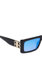 Celebrity Black Plastic Frame With Blue UV Protected Lens Wayfarer Sunglasses for Men & Women_10884-09