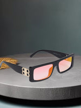 Celebrity Black Plastic Frame With Orange UV Protected Lens Wayfarer Sunglasses for Men & Women_10884-08